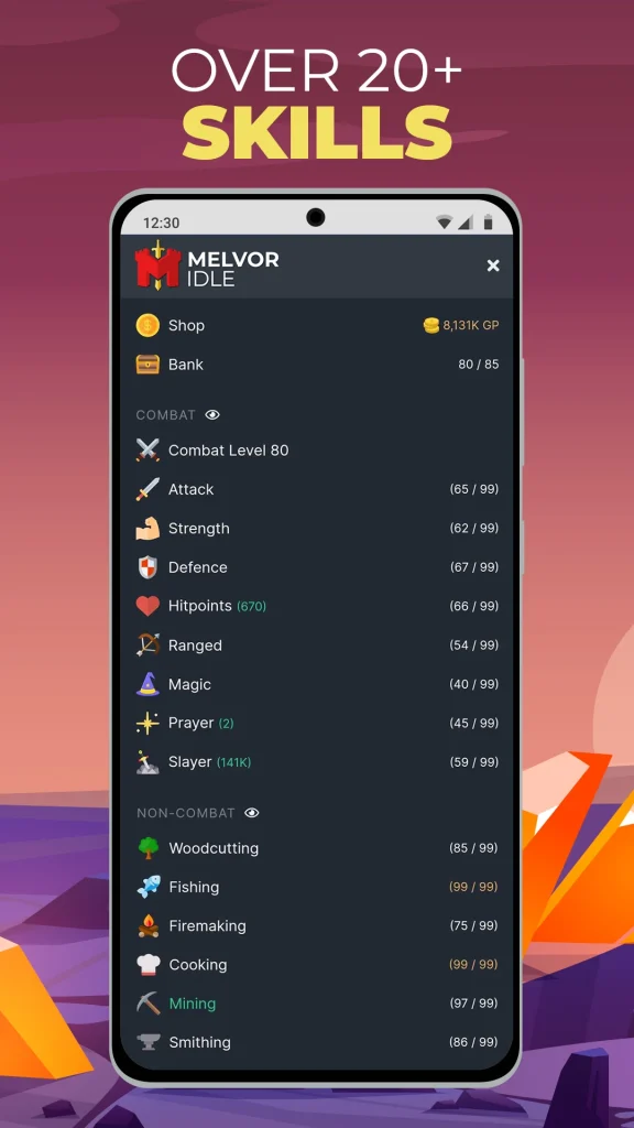 Melvor Idle MOD APK ilimitado todo descargar